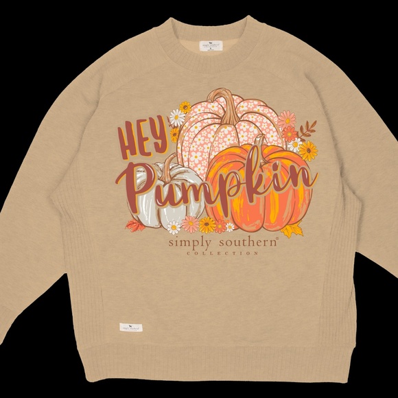 Simply Southern Olive Hey Pumpkin Sweater - Picture 1 of 3